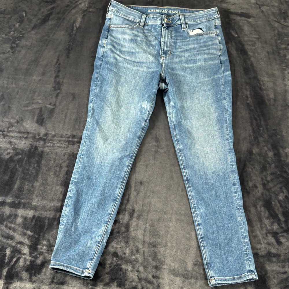American Eagle Super High-Rise Jegging Womens 14 Short Blue Next Level Stretch